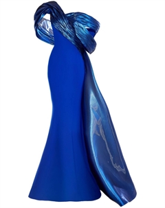 Вечернее платье с открытыми плечами, синий Gaby charbachy