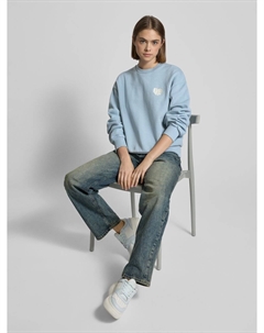 Свитшот с вышитой этикеткой, модель «W'Productions», светло-голубой Carhartt work in progress