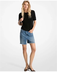 Женские хлопковые шорты из состаренного денима, синий Michael michael kors