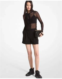 Женские шорты из крепа со складками, чёрный Michael michael kors