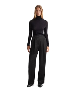 Женские широкие плиссированные брюки из мятого ацетата Naia, чёрный Marc o'polo