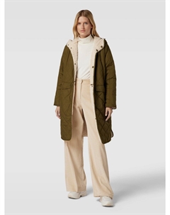 Стеганое пальто с карманами, хаки Esprit