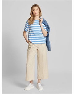 Футболка с ребристым вырезом-лодочкой, синий More&more