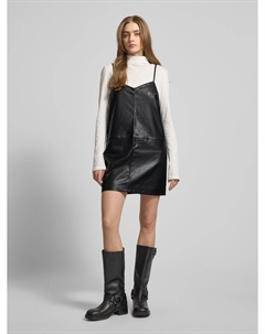 Мини-платье из искусственной кожи, модель «Эллис», черный Edited