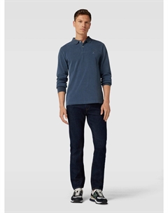 Лонгслив с воротником-поло, темно-синий Marc o'polo