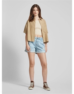 Джинсовые шорты в рваном виде, модель «СМАЙЛИ», светло-голубой Noisy may