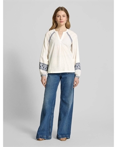 Туника прямого кроя с кружевной отделкой, модель «JIYA», кремовый B.young