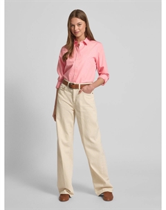 Блузка-рубашка прямого кроя с этикеткой-швом, розовый Gant