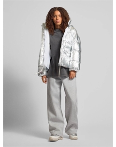 Стеганая куртка свободного кроя с металлическим блеском, модель «PEARL», серебряный Only