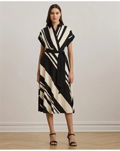 Платье миди с бантом, многоцветный Lauren ralph lauren