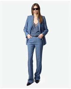 Женские брюки Pistol с расклешенным низом и карманами, синий Zadig&voltaire