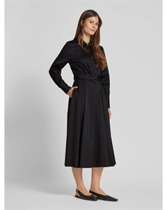 Платье миди с поясом на талии, черный Comma,