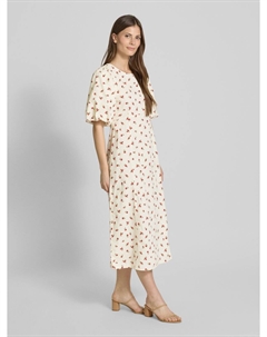 Платье миди с рукавами-фонариками модель 'ROSEY', кремовый Ichi