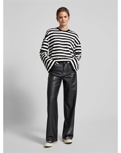 Топ свободного покроя с длинными рукавами и круглым вырезом «Delfia», черный Edited