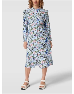 Платье миди с узором по всей поверхности, модель «Рига», светло-голубой Object