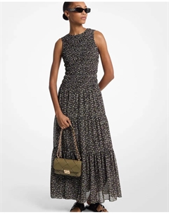 Платье с лифом со сборками и юбкой макси, зеленый Michael michael kors