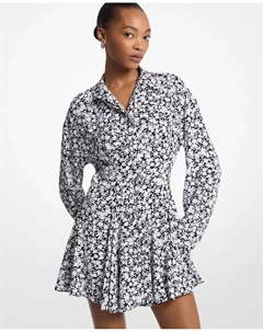 Короткое платье-рубашка с принтом, белый Michael michael kors