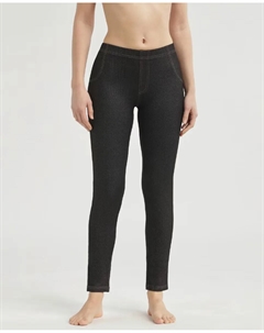 Женские леггинсы с джинсовым эффектом, чёрный Dim