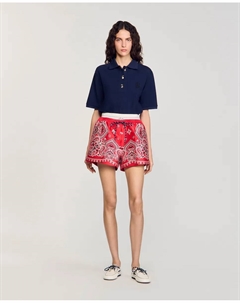 Женские шорты с принтом бандана, красный Sandro