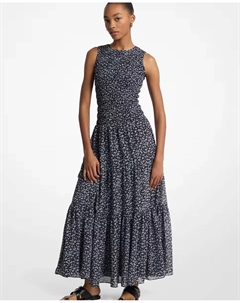 Платье с лифом со сборками и юбкой макси, синий Michael michael kors