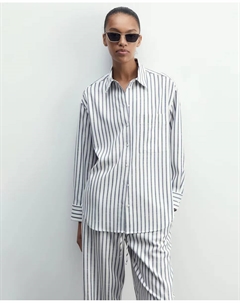 Тканая рубашка в полоску, тёмно-синий Сфера