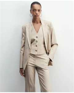 Жакет в полоску, коричневый Сфера