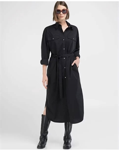 Платье-рубашка миди, чёрный Replay