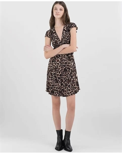 Короткое платье с короткими рукавами, коричневый Replay