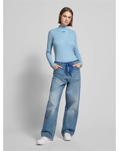 Лонгслив с ребристым воротником-стойкой Hugo blue