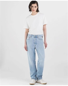 Женские прямые джинсы с карманами, голубой Replay