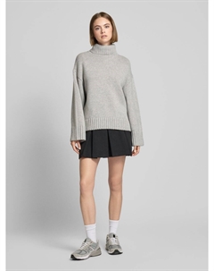 Вязаный свитер с высоким воротом модель «Эйрин», светло-серый Edited