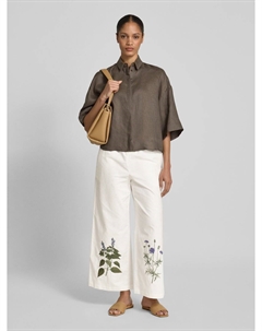 Брюки широкие с эластичным поясом, модель 'VOLANTE', белый Weekend max mara