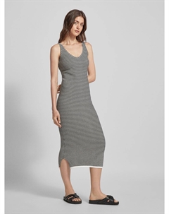 Платье миди с полосатым узором, черный Comma casual identity