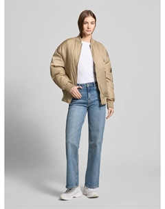 Лонгслив с ребристым круглым вырезом, белый Weekday