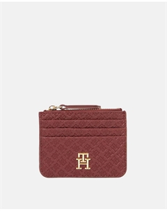 Маленькая визитница для женщин в красном цвете с принтом монограммы, красный Tommy hilfiger