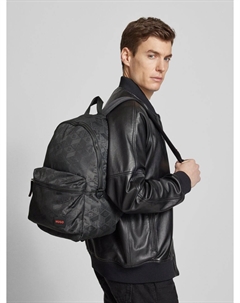 Рюкзак с принтом этикеток по всей поверхности, модель «Ethon», черный Hugo