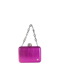 Сумка для вечеринок маленького размера из питона с гравировкой из пу, фуксия Volum