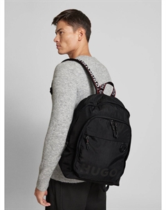 Рюкзак с этикеткой, модель «Quentyn», черный Hugo