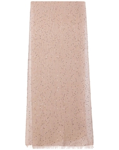 Шарф с вышивкой пайетками, нейтральный цвет Brunello cucinelli