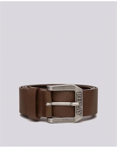 Мужской кожаный ремень с пряжкой-логотипом, коричневый Replay