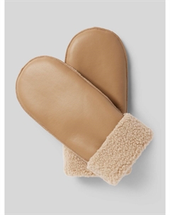 Варежки с отделкой из плюшевого меха модель «Аледо», бежевый Opus