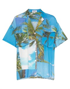 Duo рубашка с пальмовым принтом и короткими рукавами xs синий Duo