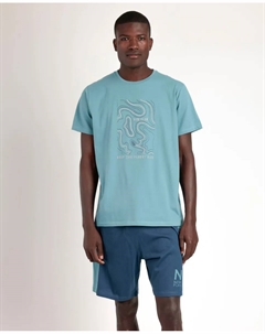 Мужская короткая синяя трикотажная пижама, синий Admas