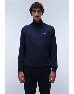 Мужской свитер Damavand из тонкой темно-синей шерсти мериноса с застежкой-молнией, тёмно-синий Napapijri