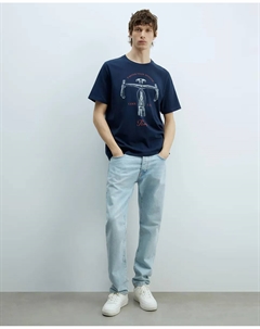 Байкерская футболка, синий Сфера