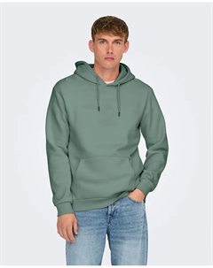 Мужская толстовка с капюшоном, зеленый Only & sons