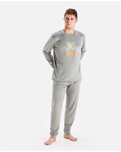 Мужская бархатная пижама серого цвета, серый Munich