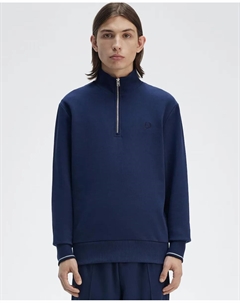 Мужской свитшот на молнии и окантовке, синий Fred perry