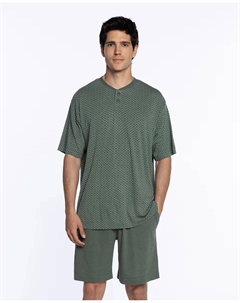 Мужская вязаная короткая пижама, зеленый Punto blanco