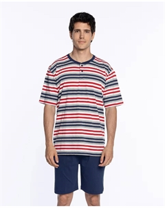 Мужская вязаная короткая пижама, тёмно-синий Punto blanco